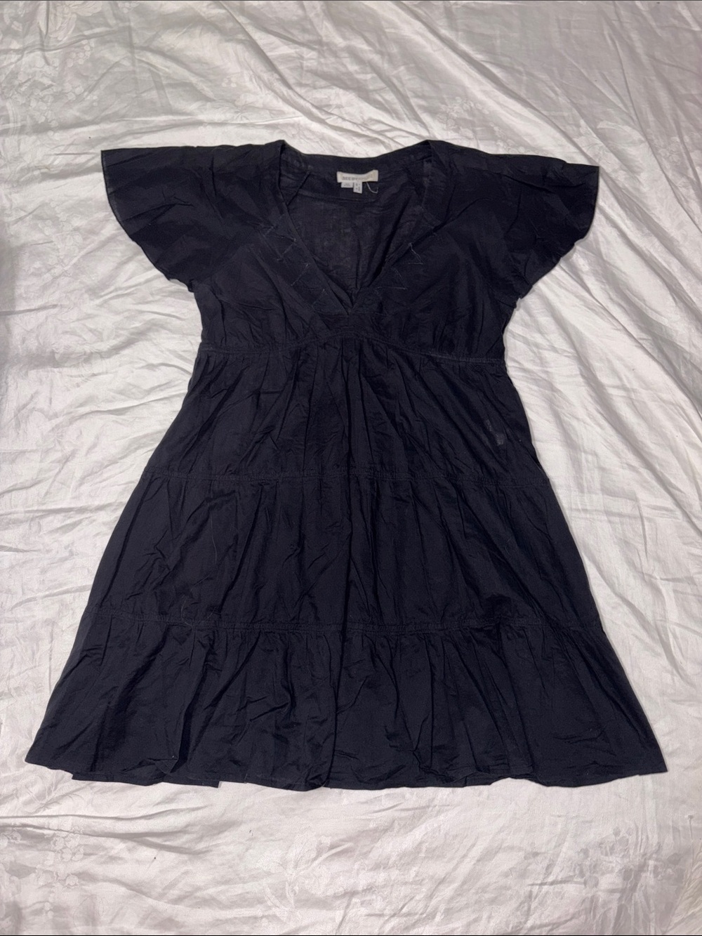 Like new See by Chloe black tiered mini dress Sz 4 100% cotton